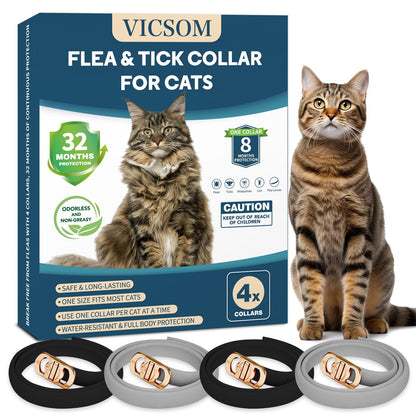 FurHaven 4 Pack Flea Collar for Cats Cat Flea and Tick Collar