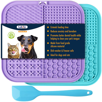 FurHaven Lick Mat for Dogs & Cats — 2 Pack with Suction Cups for Anxiety Relief, Bathing & Boredom
