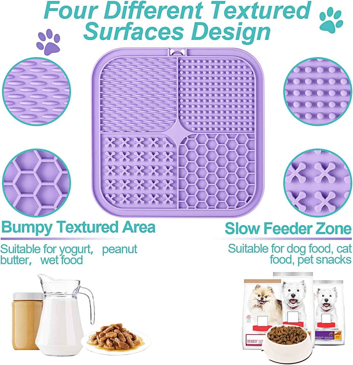 FurHaven Lick Mat for Dogs & Cats — 2 Pack with Suction Cups for Anxiety Relief, Bathing & Boredom