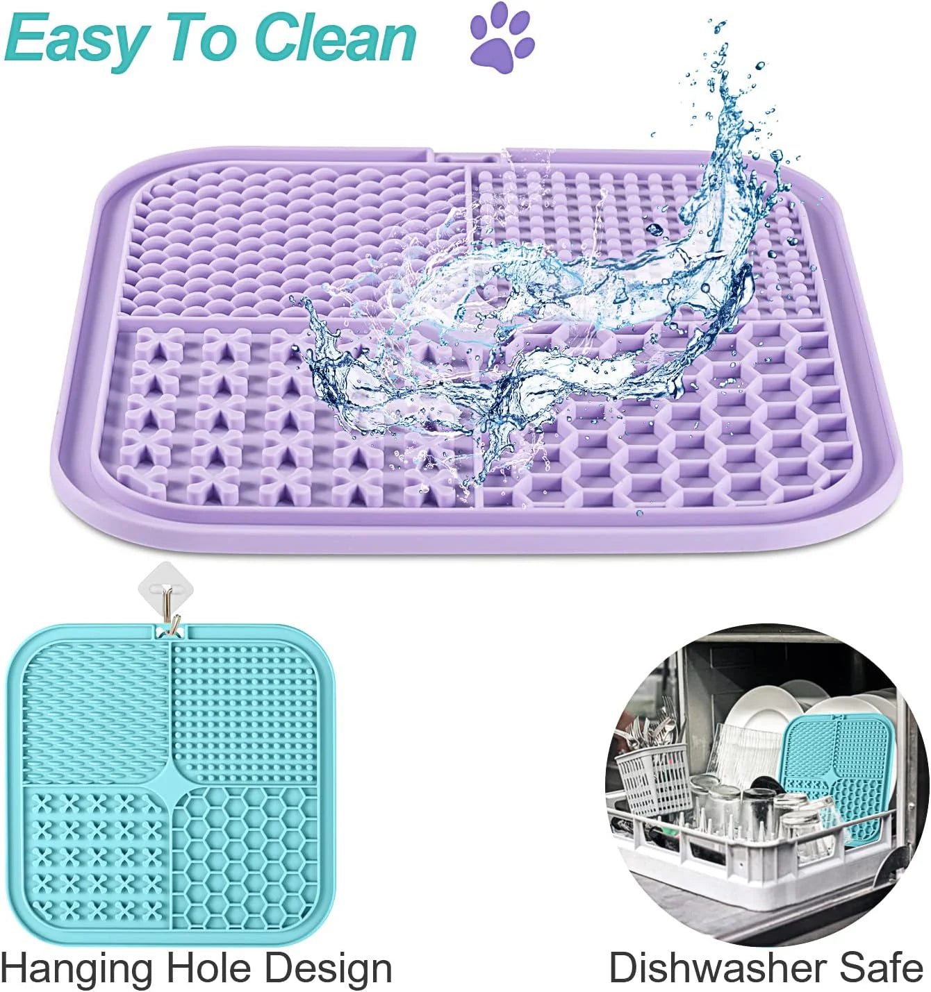 FurHaven Lick Mat for Dogs & Cats — 2 Pack with Suction Cups for Anxiety Relief, Bathing & Boredom